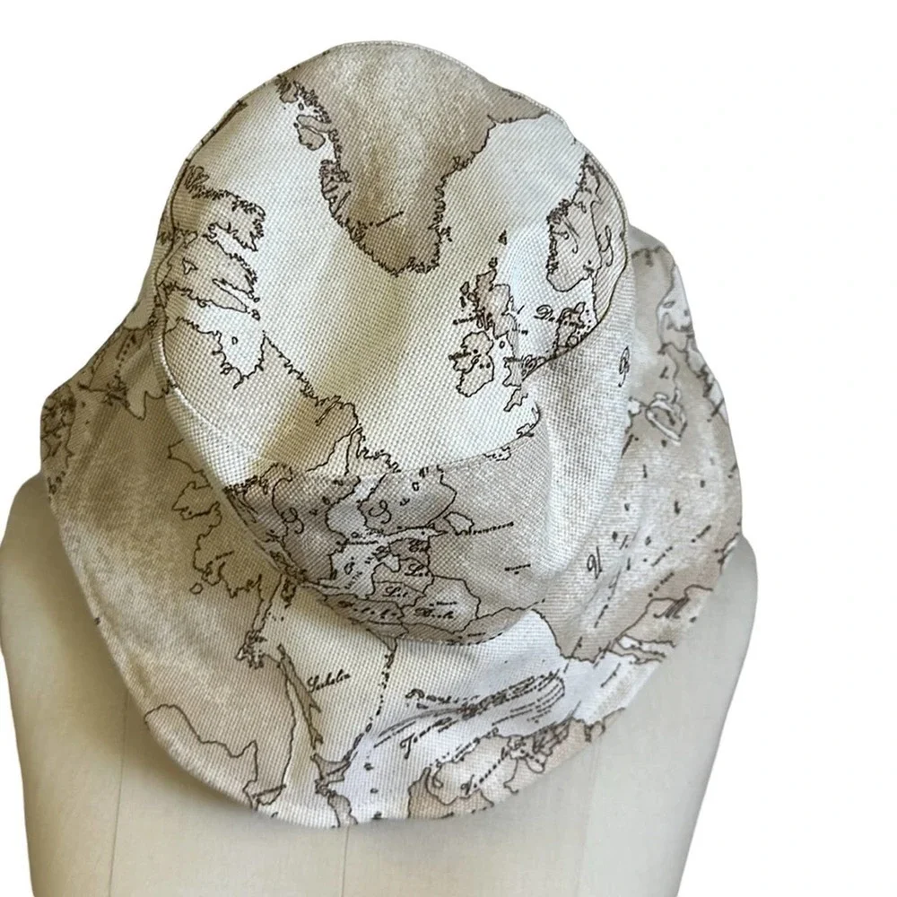 Vintage New Alviero Martini 1st Classe Map Print Bucket Hat size M